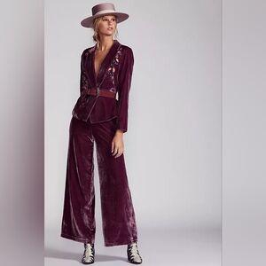 Free People Perfect Illusion Velvet Suit Set Rich Purple